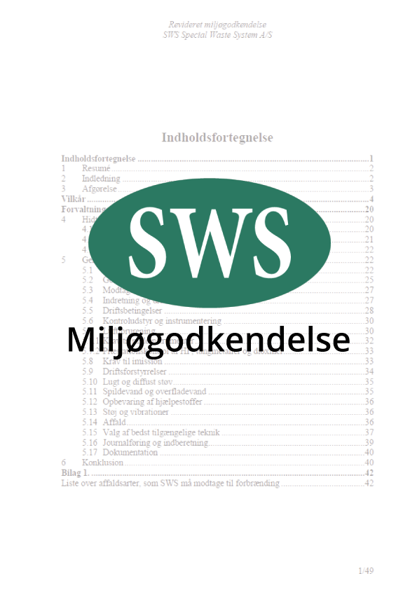 PDF SWS Miljøgodkendelse